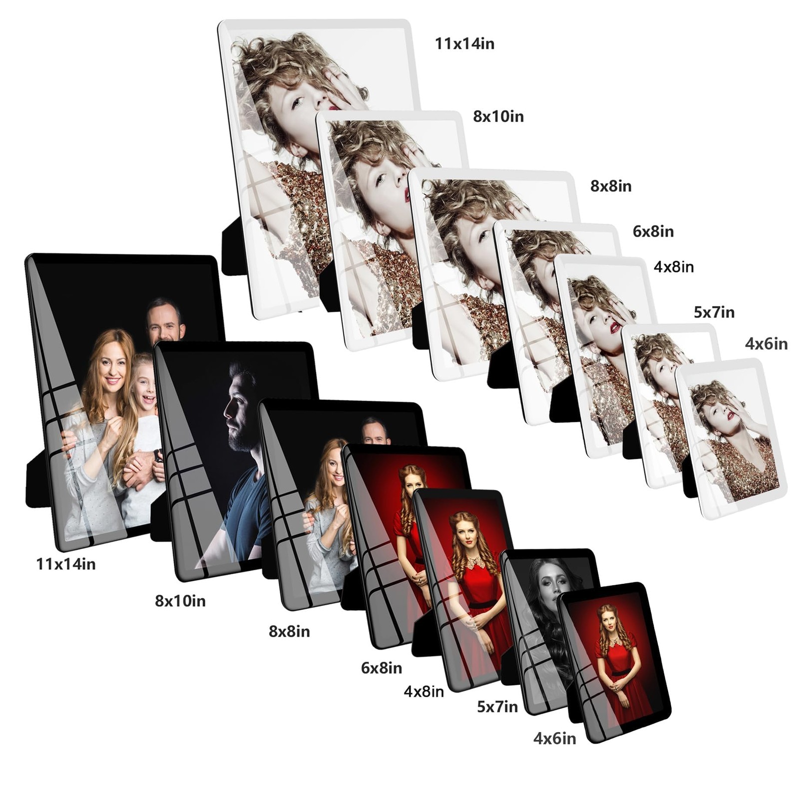Bluesun 8×10 Picture Frame Black Standing can be Vertical （1 Pcs）,