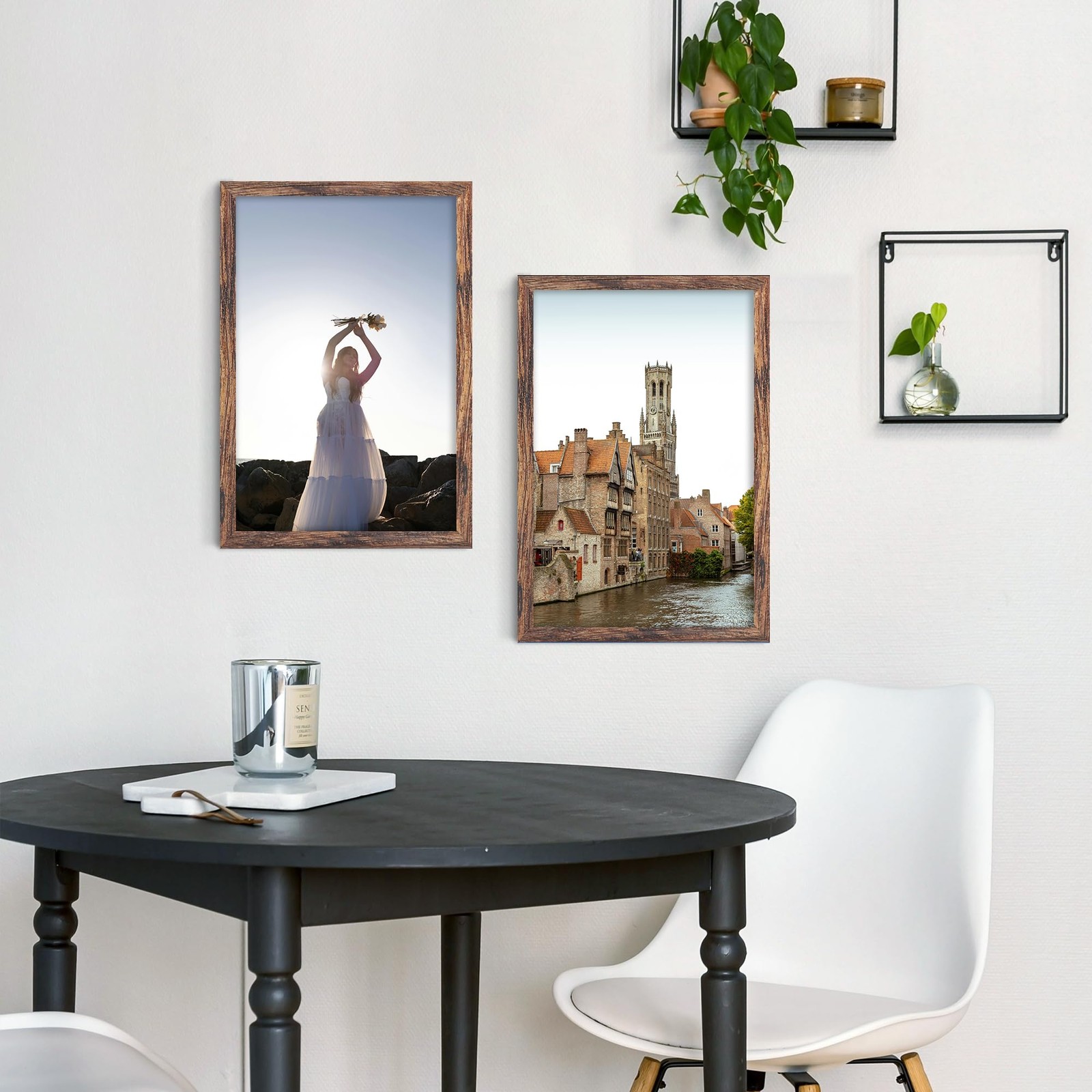Fisnish 12×16 Picture Frame Brown, Classic Poster for 12×16, Brown