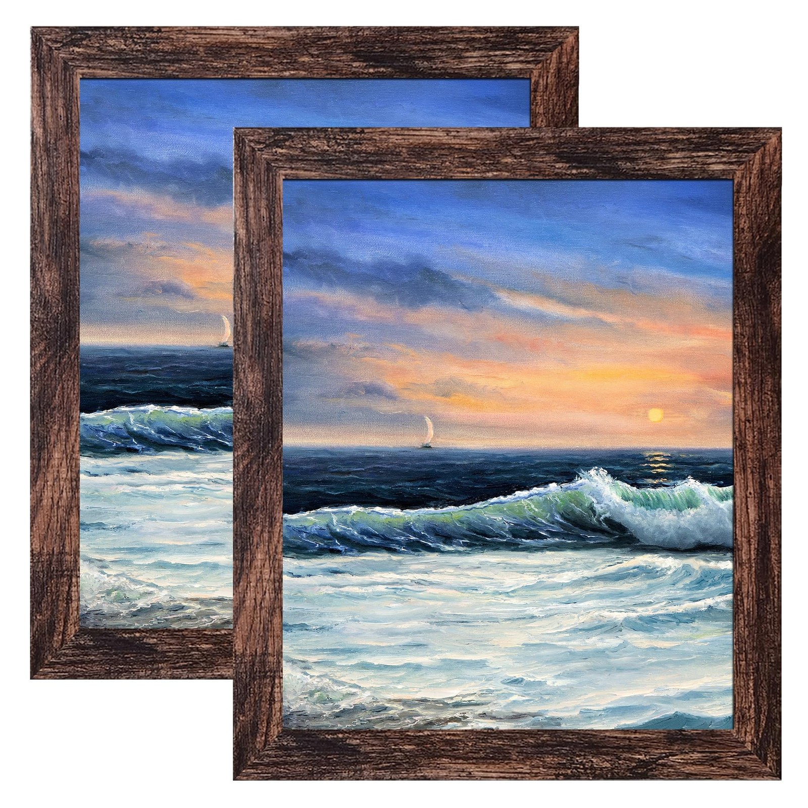 LUCKYLIFE 8×10 Picture Frame Brown for Wall Mounting or Tabletop 8×10,