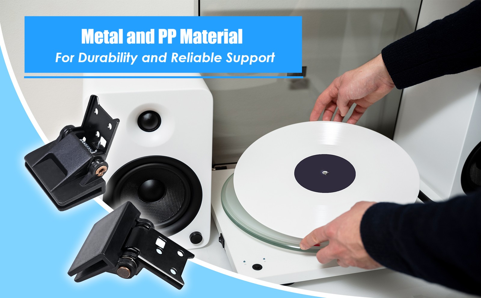 2 Pieces Turntable Dust Cover Hinge Vinyl Record Player Dust Cover Hinge Replace