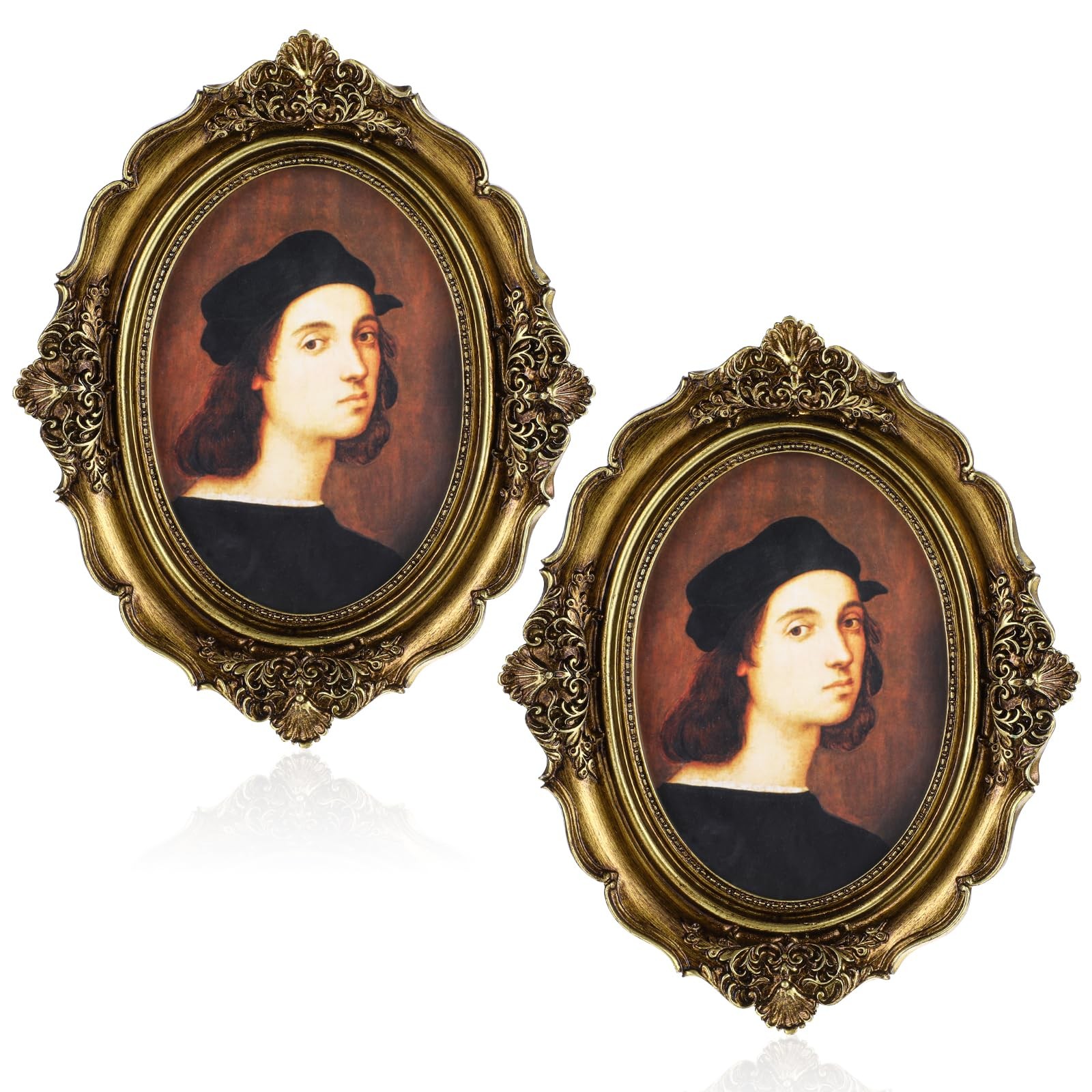 BOHUIZ 2Pcs Vintage Picture Frame, 5 25.5×20.5 cm (10×8 inches), Bronze Gold