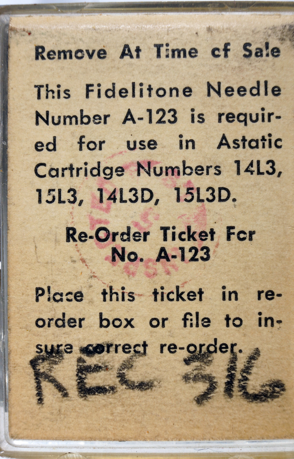 NOS Fidelitone A-132 Phonograph Needle for Astatic 14L3 15L3 14L3D Cartridges