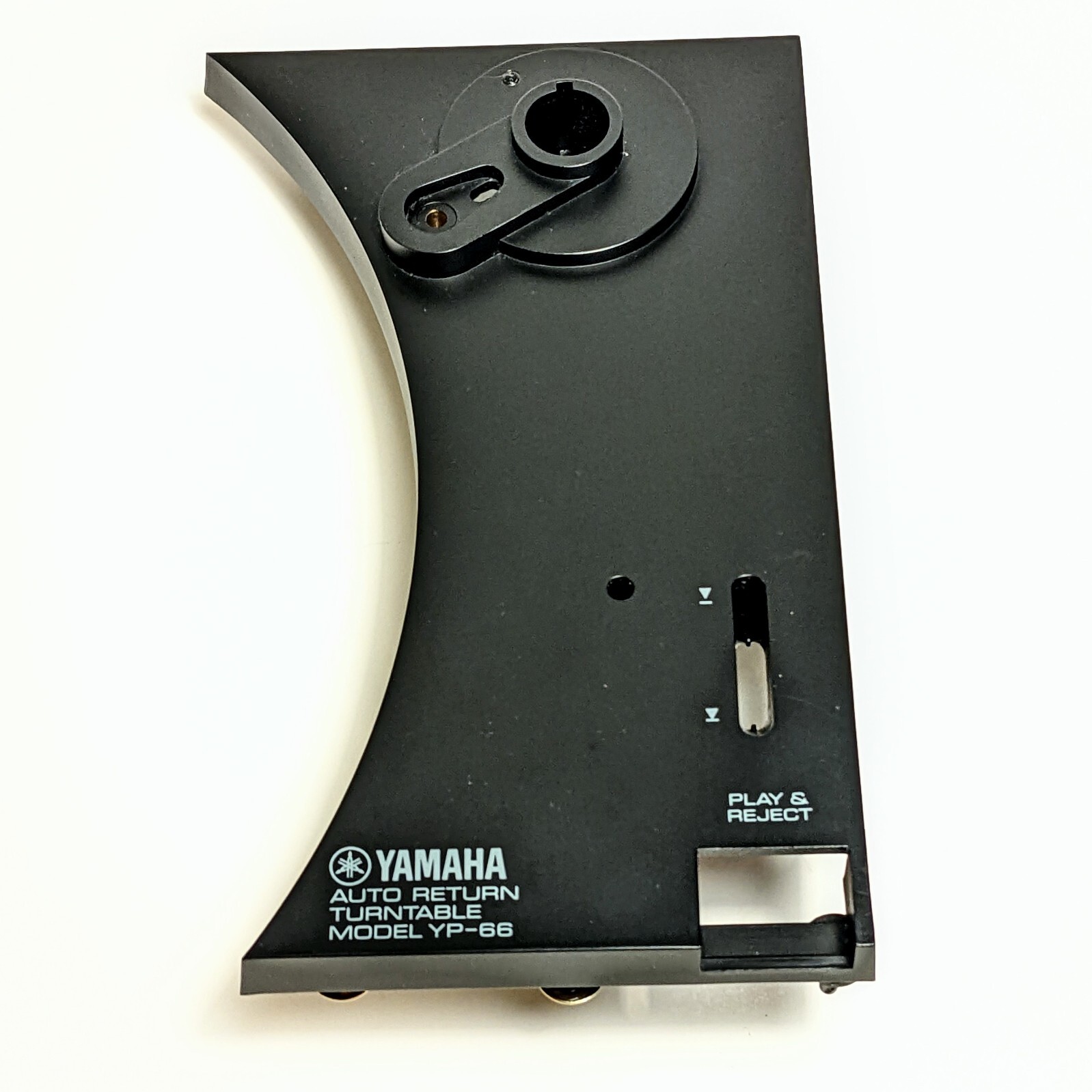 Yamaha YP-66 Turntable Parts Tonearm Base Plastic Trim Play Reject Cover