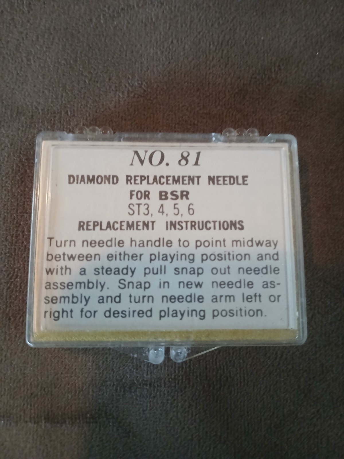 Transcriber Diamond Replacement Needle Stylus #81 BSR ST 3 ,4,5,6 Turntable NOS