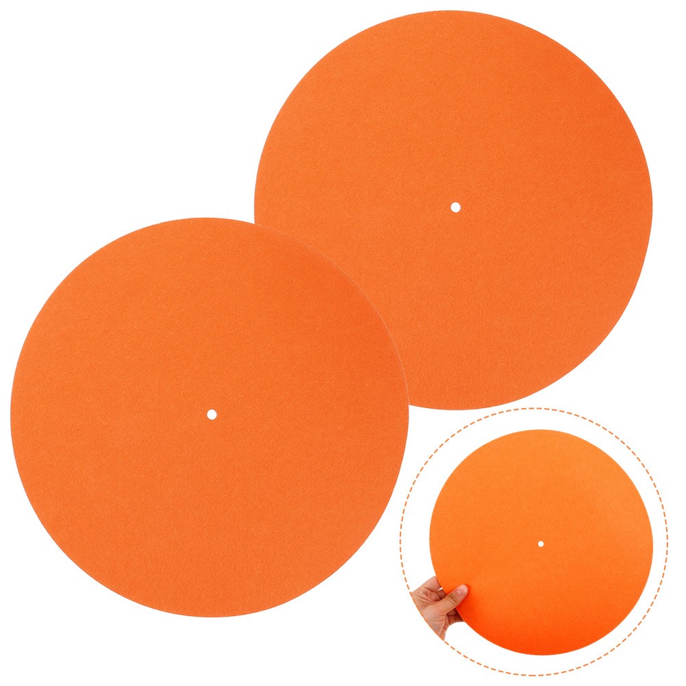 Orange Felt Turntable Platter Mat Durable Vinyl Record Protective Pad