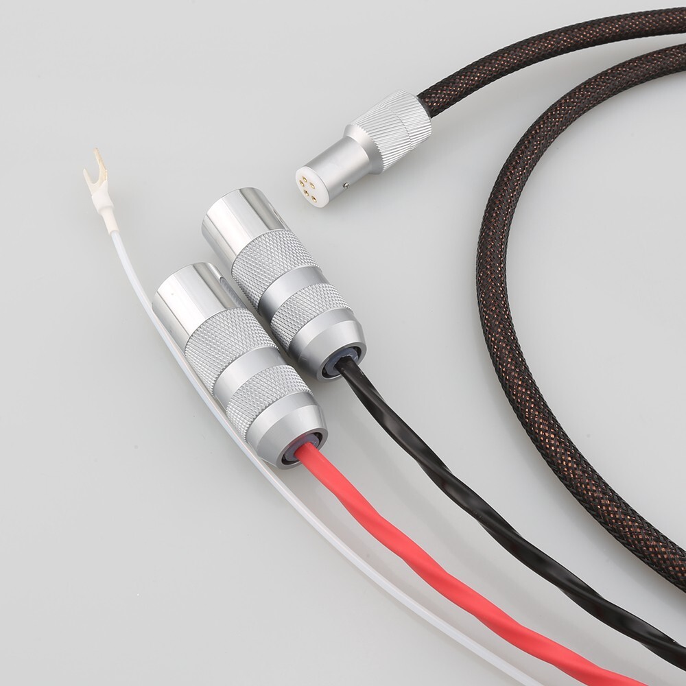 0.5m Viborg 100% Pure Silver Tonearm Phono Cable 5Pin din to 2x3pin XLR Plug