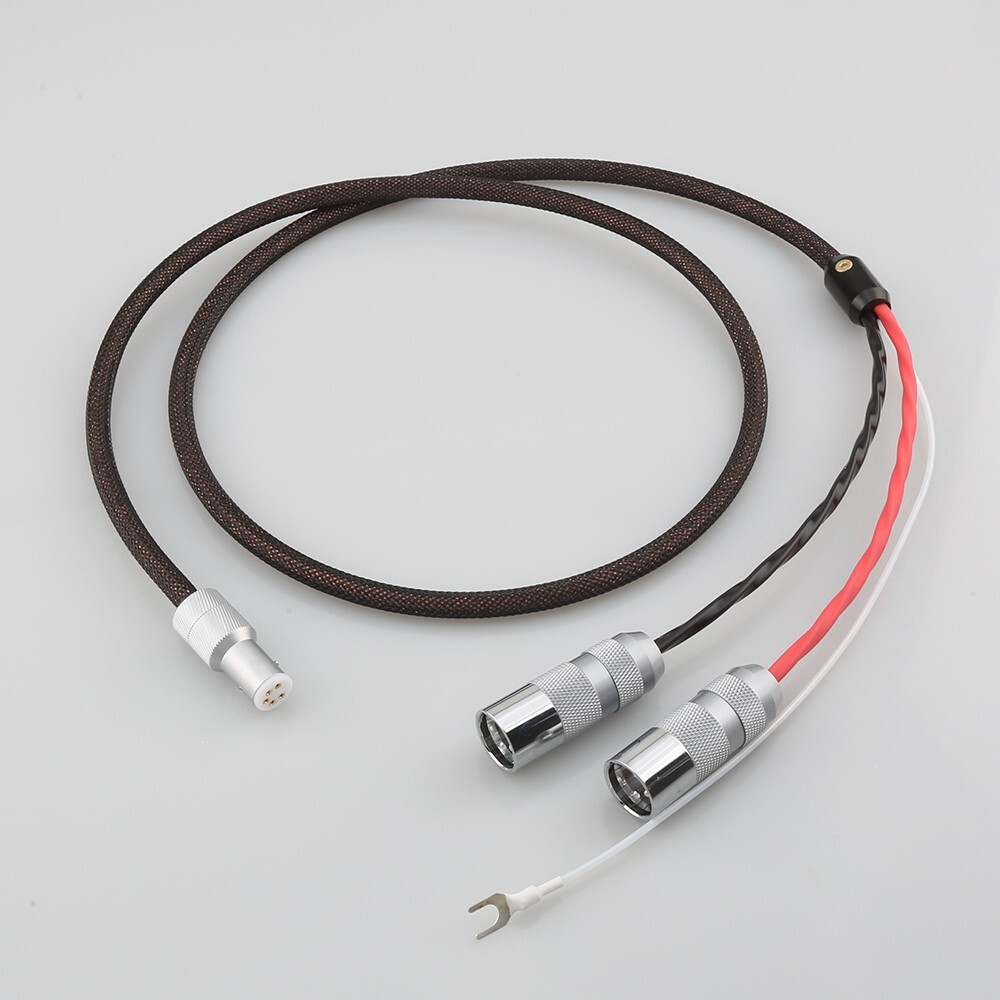 0.5m Viborg 100% Pure Silver Tonearm Phono Cable 5Pin din to 2x3pin XLR Plug