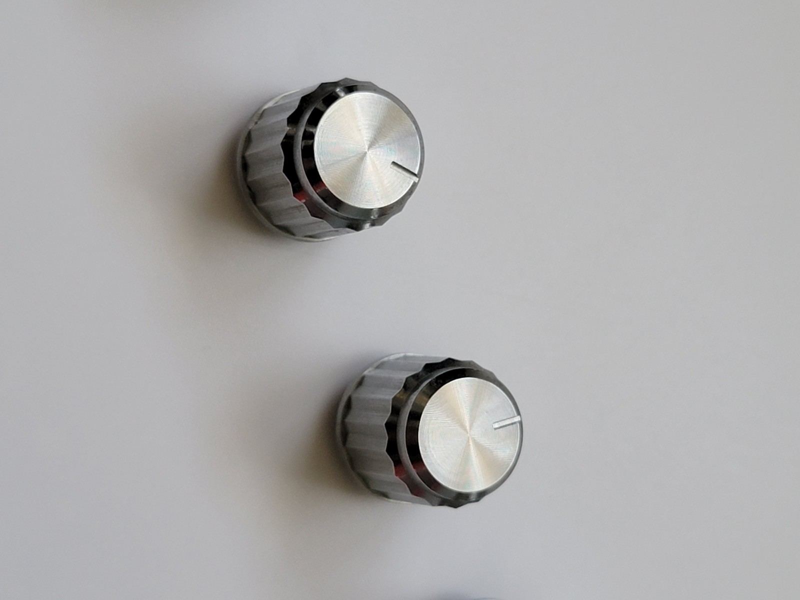 Vintage 1970s Sony Record Player Control Rotary Knobs 5 Corrugate Silver HME-228