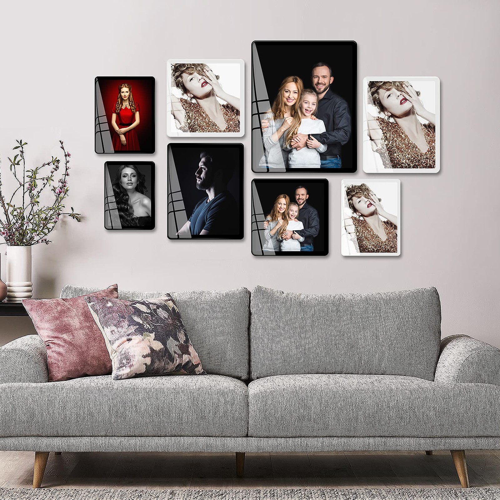 Bluesun 8×10 Picture Frame Black Standing can be Vertical （1 Pcs）,
