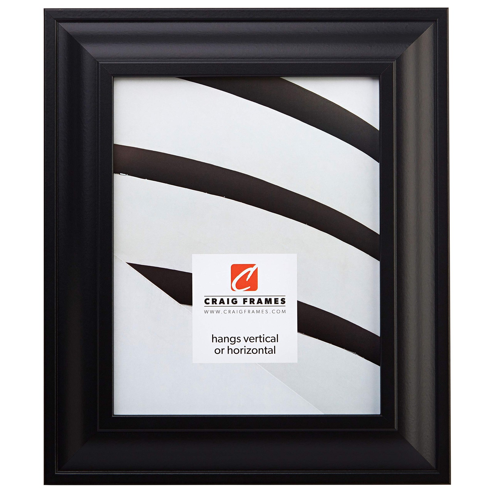 Craig Frames 21834700BK 8 by 10-Inch Picture Frame, Smooth Wrap 8 x 10, Black