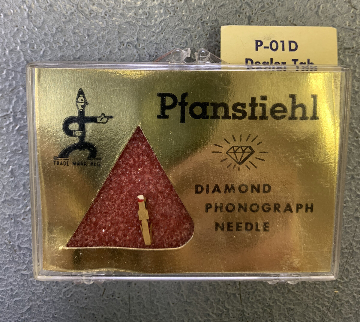 Vintage Pfanstiehl Diamond Phonograph Needle New Old Stock P-01D