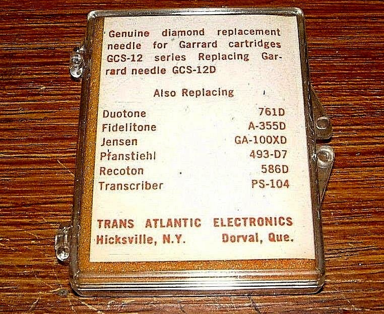 Diamond Phonograph NEEDLE for Garrard GCS-12D GCS12, EV2705D, TAE 6204D, 493-D7