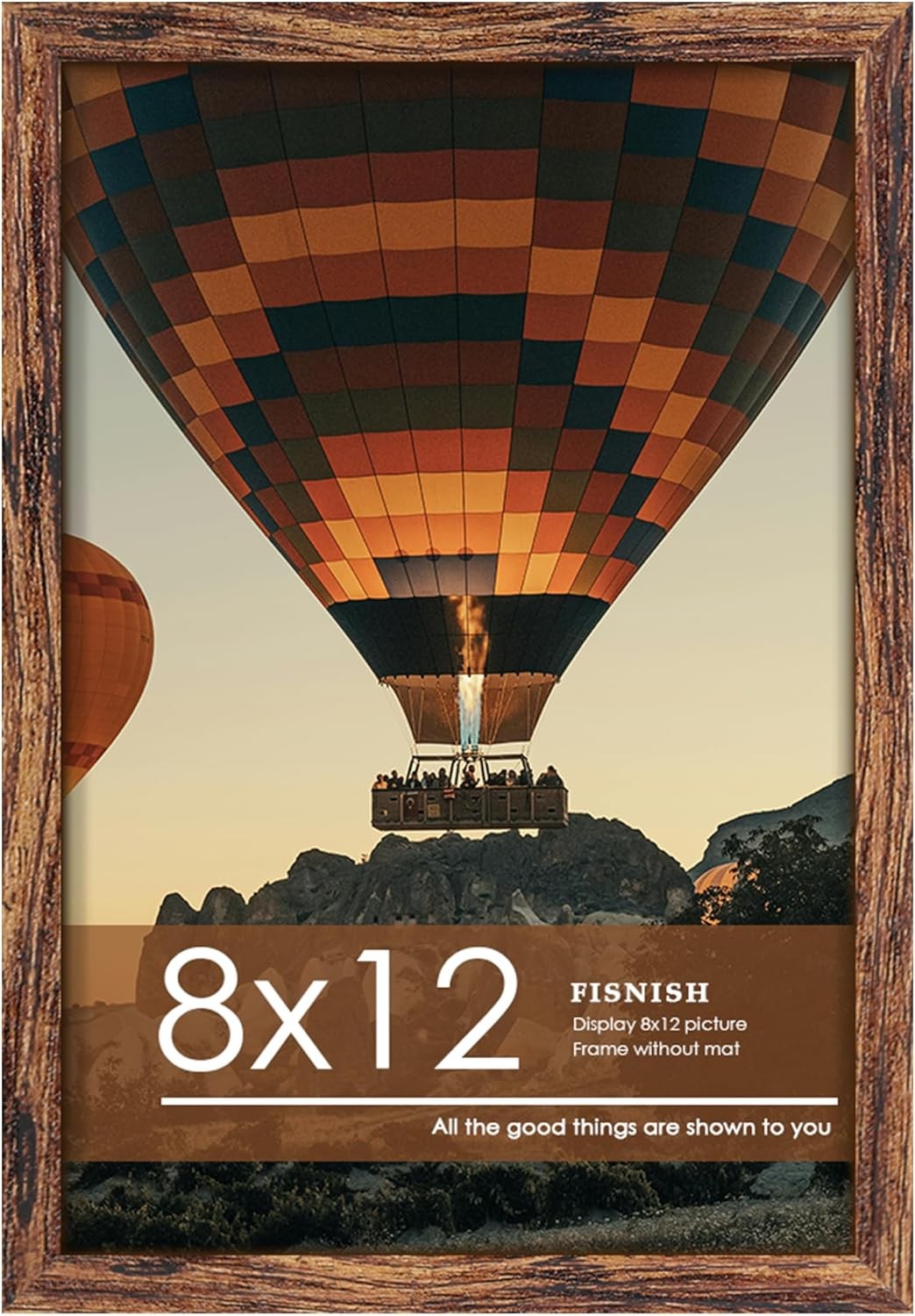 8×12 Picture Frame, for Tabletop Display, Horizontal or Vertical Wall Mounting,