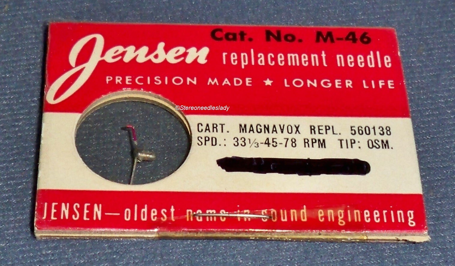 JENSEN NEEDLE for Philco 35-2693 Philco Tilt Cartridge 76-459612 581 Osmium