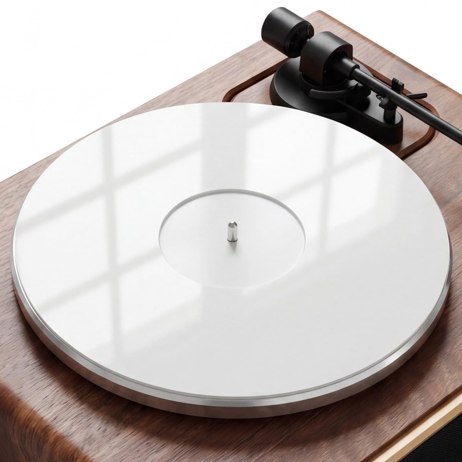 12in White Acrylic Turntable Mat 295mm LP Slipmat 3mm 7.25mm Hole