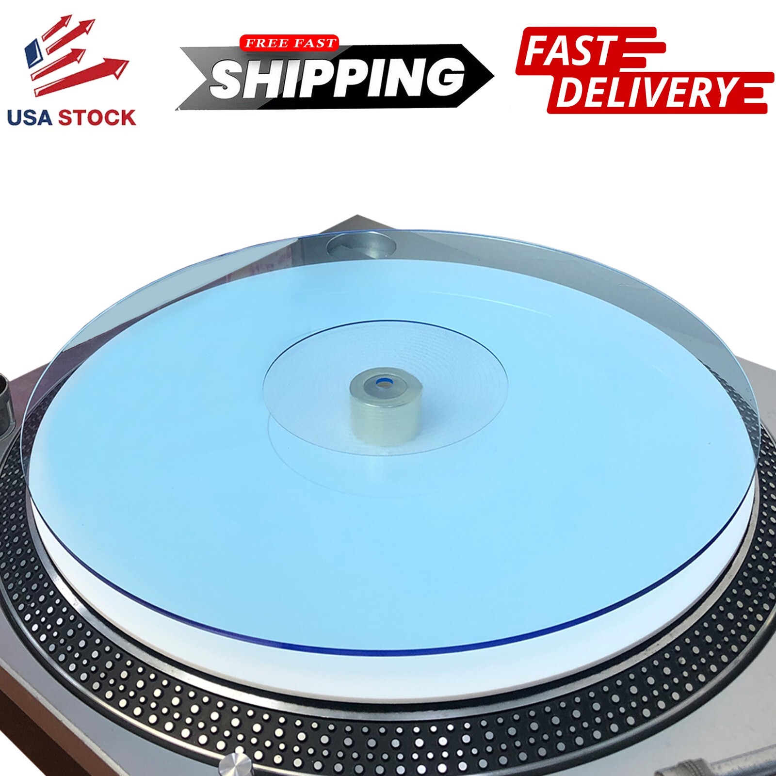 Acrylic Turntable Slipmat 12 Anti-Static Mat for Vinyl LP Record Player, Blue