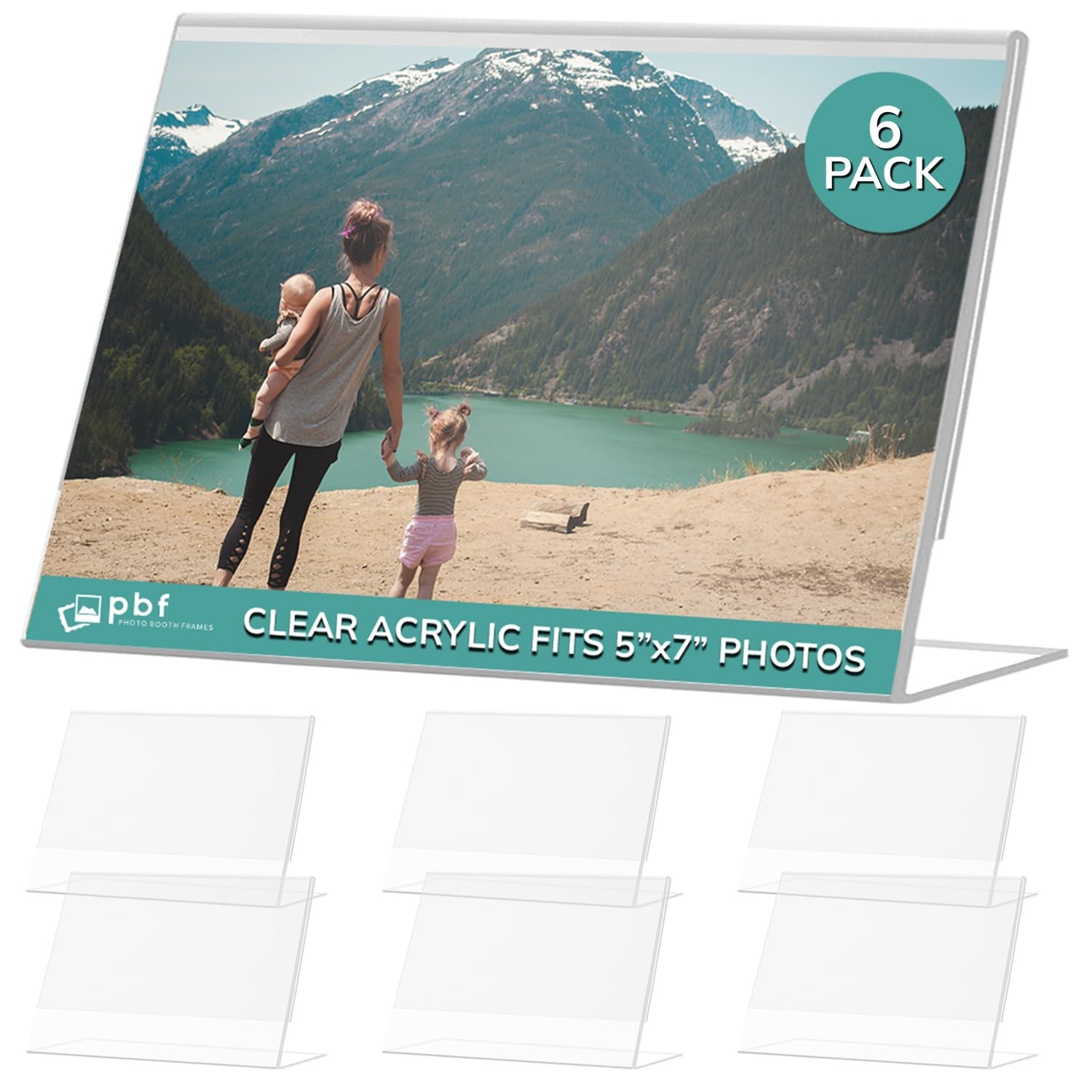 pbf 7×5 Acrylic Sign Holder | 7 x 5 Horizontal Stand Up 6, Clear –