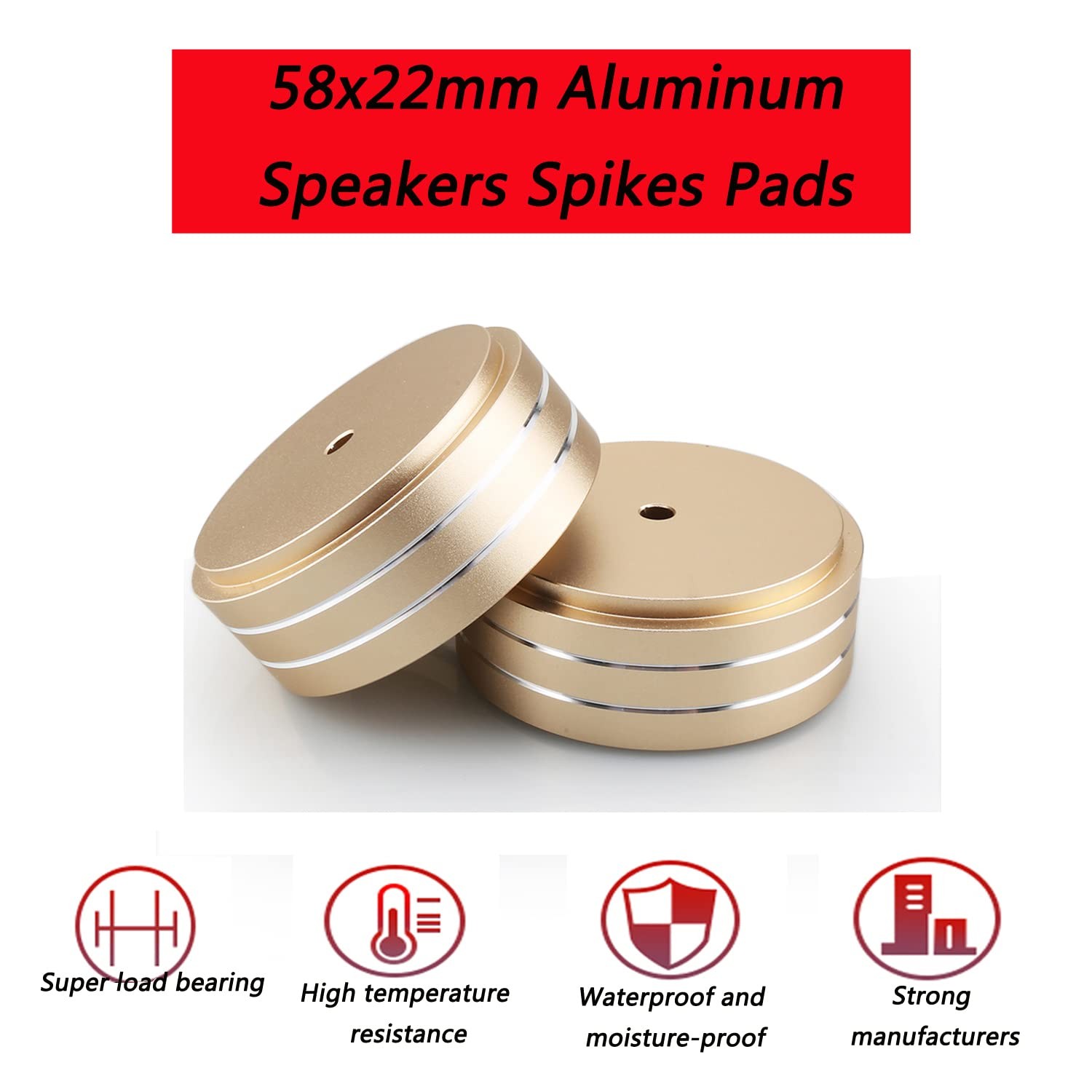 Tertullus 4 Pcs Speaker Feet Aluminum HiFi Turntable Feet Isolation Feet Alum…