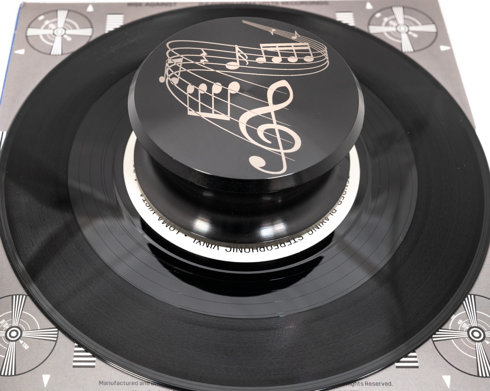 Record weight stabilizer, Beautiful Musical Notes engraved design for turntables