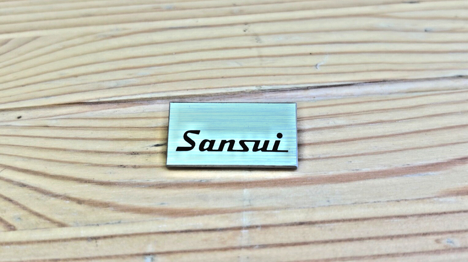 Original Sansui Badge Name plate for turntable from a vintage FR-1080