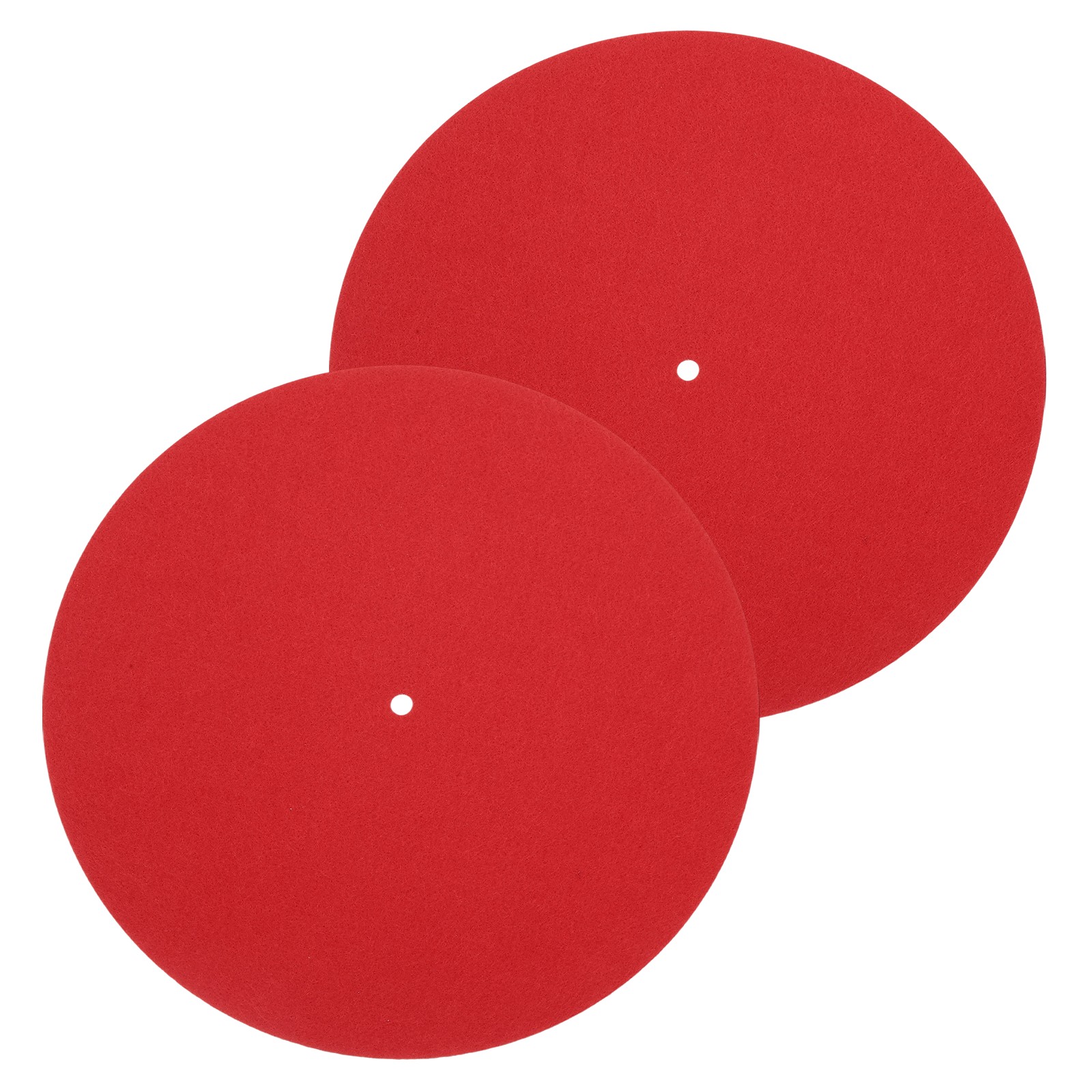 2 Pcs Record Player Mat, 12 Inch Turntable Mat 3mm Felt Turntable Pad, Red