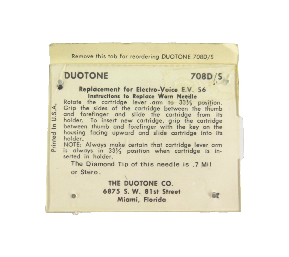 Duotone 708D/S Stylus Needle for Electro-Voice EV 56