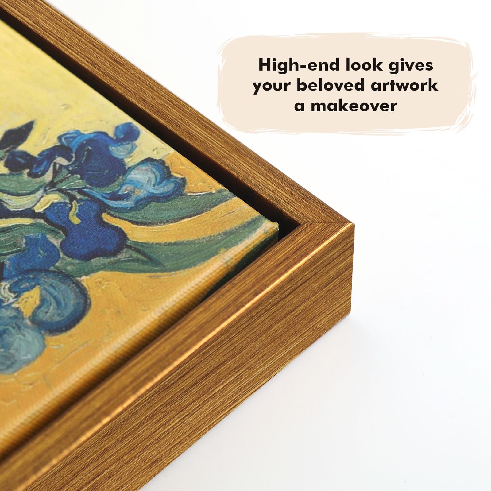 FOLKOR Gold Floating Frame for 16×20 Canvas Oil 16×20″, Vintage