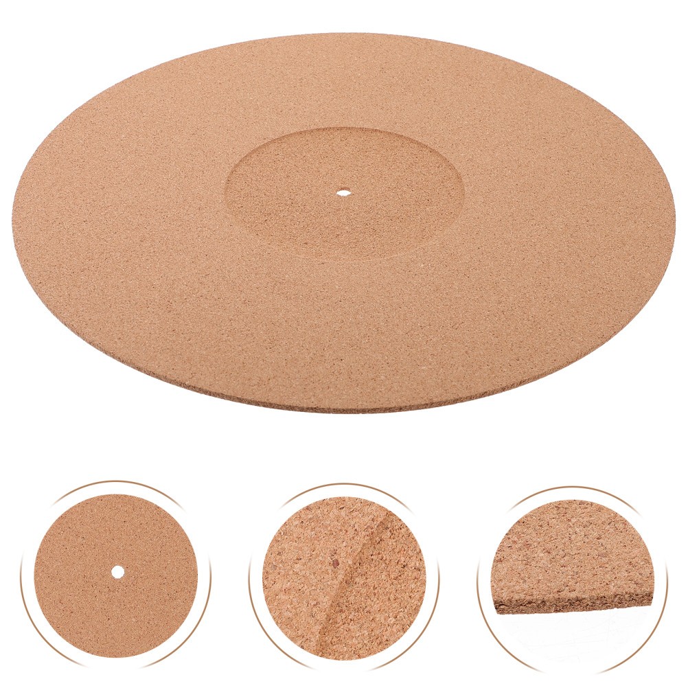 Brown Cork Vinyl Record Mat Durable Turntable Slipmat Home Use Anti Static Pad