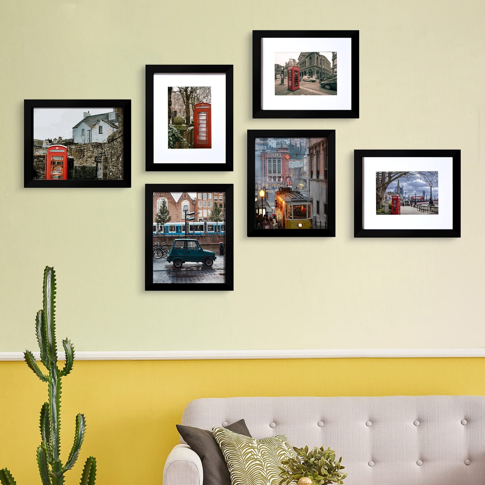 BESCRCL 8×10 Picture Frame Black Set of 6, Display Pictures 5×7 8×10,