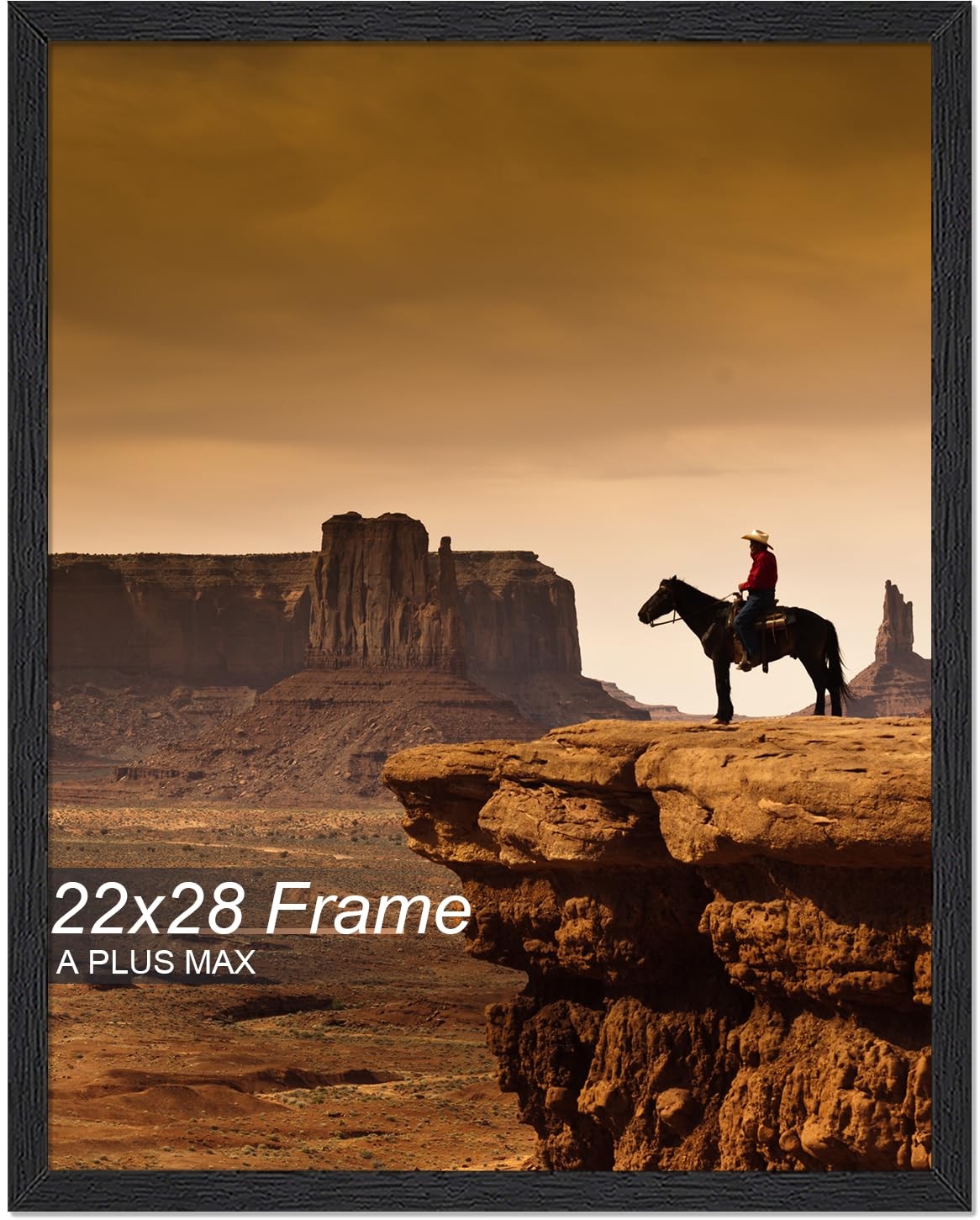 A PLUS MAX 22×28 Picture Frame, Black Engineered Wood Frame for 22×28,