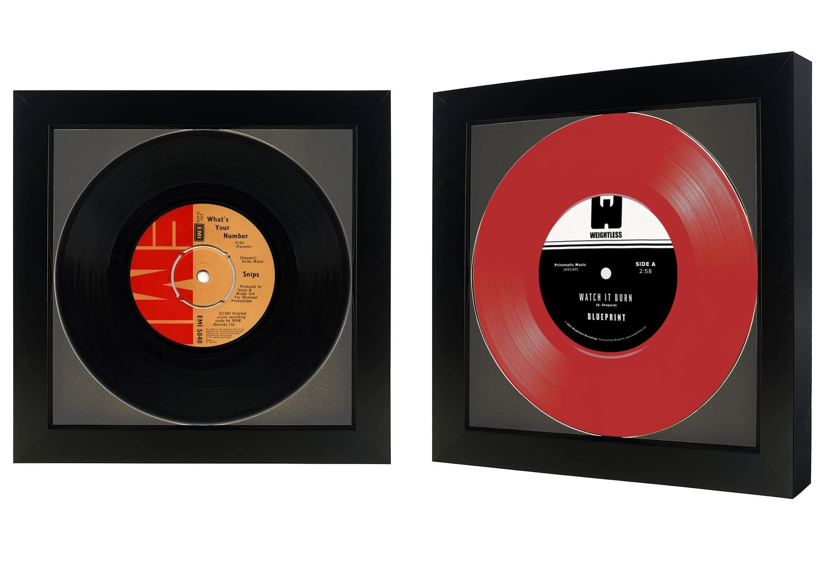 2 Pack, 45 Single 6 7/8″ Vinyl Record Frame, 7 inches x 7 inches, black