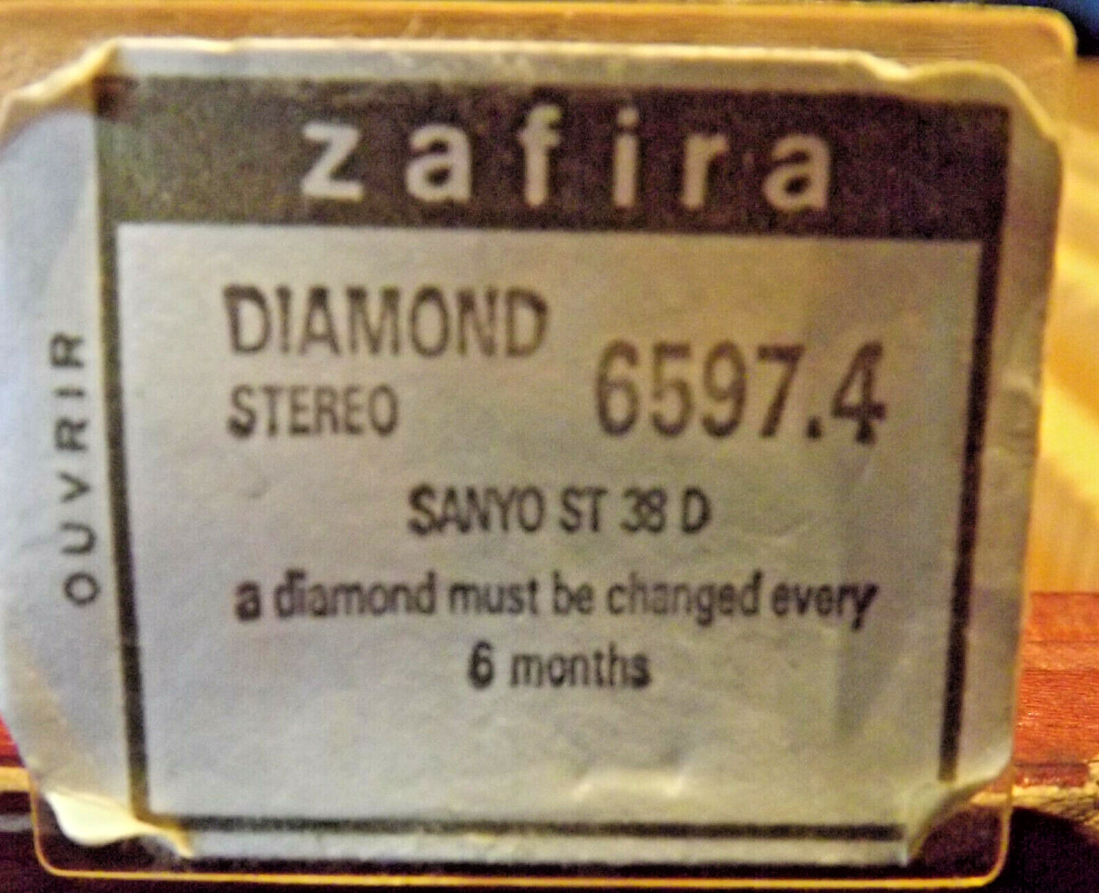 Sanyo SST38D replacement diamond styli by Zafira # 6597.4- New