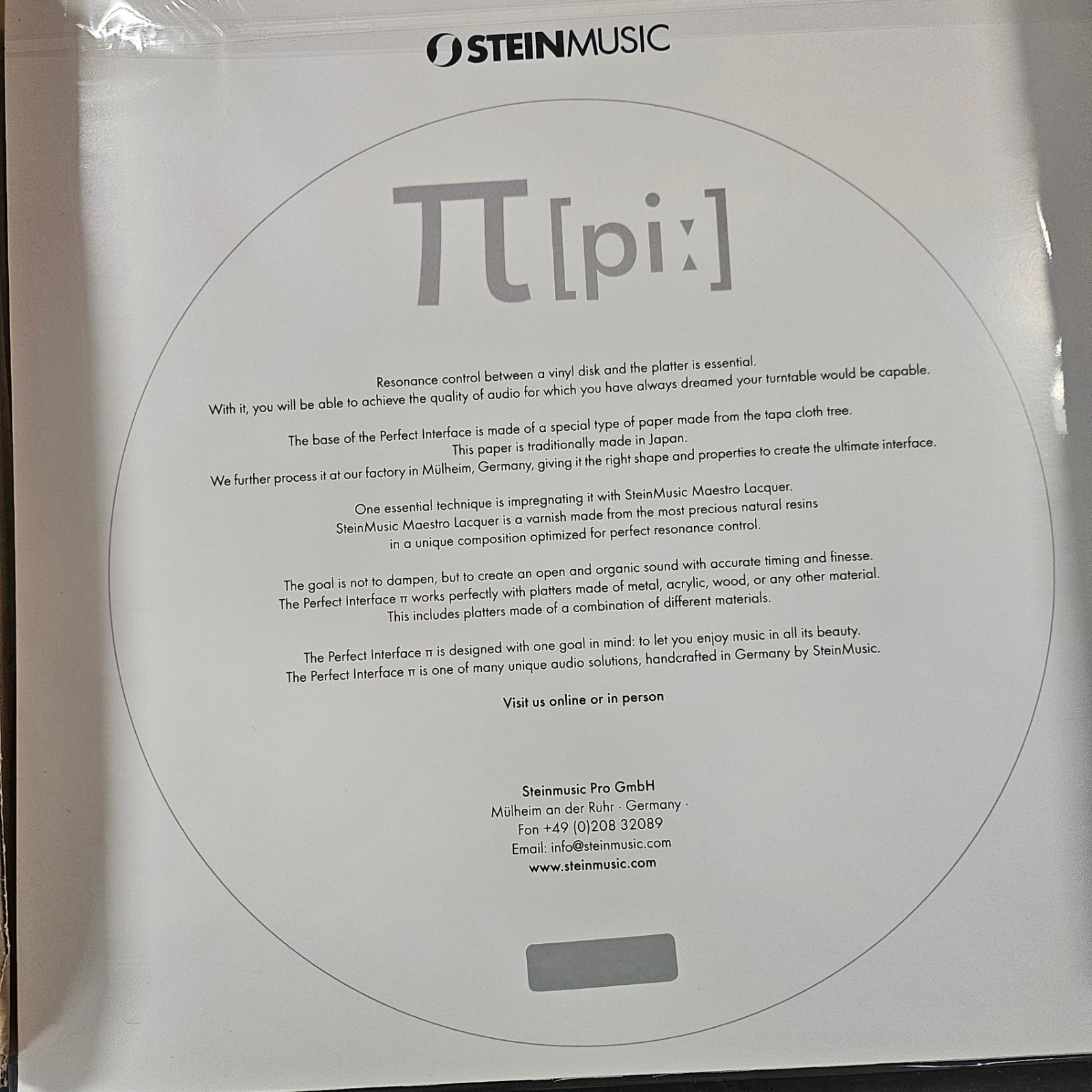 Stein Music Perfect Interface Basic + Signature + Carbon Signature Turntable Mat