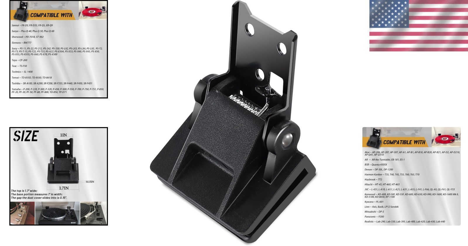 1pc Durable Dust Cover Hinge for Turntables – Easy Installation & Portable