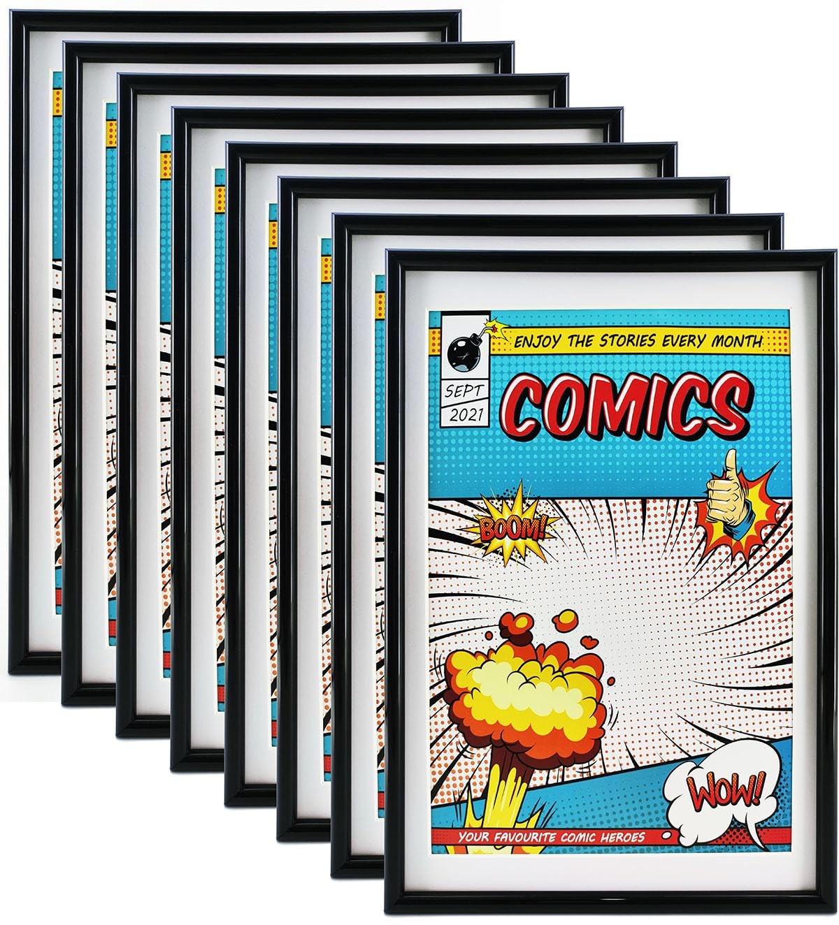 Memory Keeper Comic Book 7 inches x 10.56 inches, Black Frame White Mat