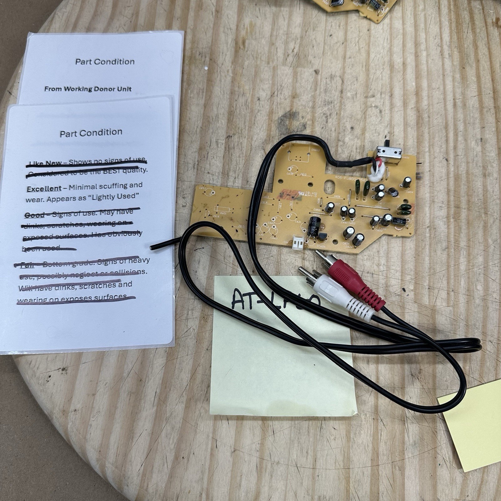 Audio Technica Parts AT-LP60 Preamplifier Main Board With RCA Cables