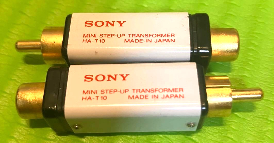 SONY HA-T10 Mini Step Up Transformer MC Cartridge RCA Pair Tested