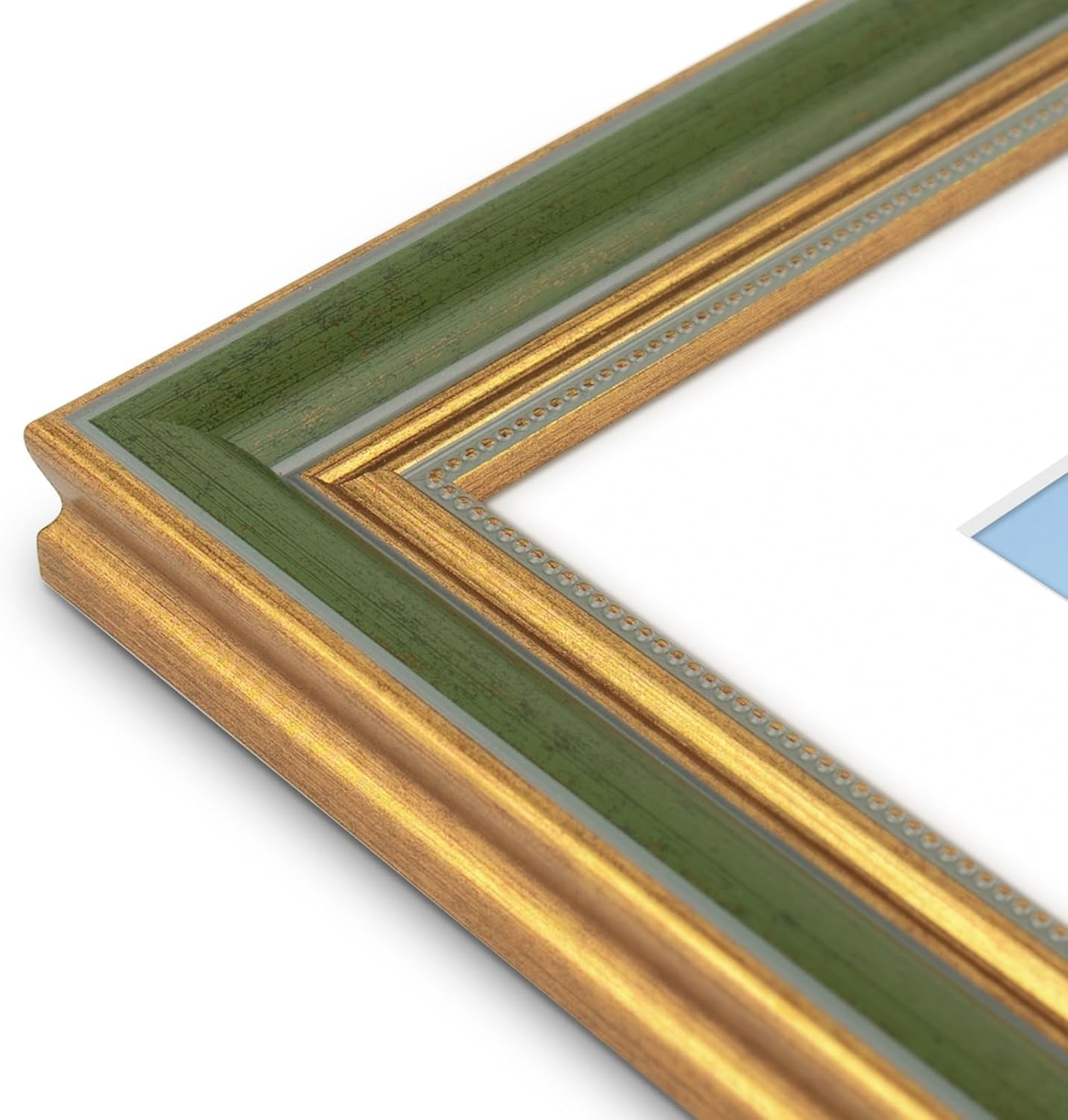 Golden State Art,11×14 Ornate Picture Frame for 8×10 Photo 11×14, Green Gold