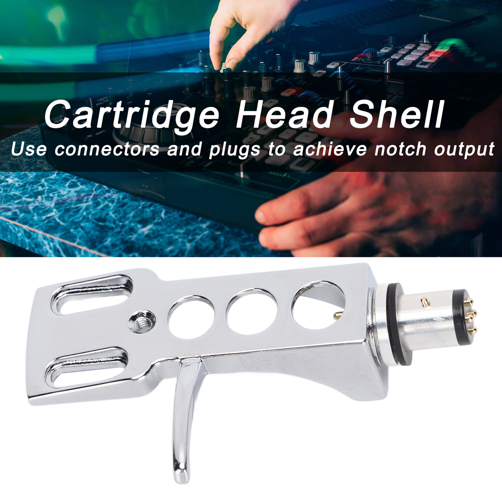 Phono Head Shell Zinc Alloy Replacement LP Tonearm Cartridge Head Shell With Fit