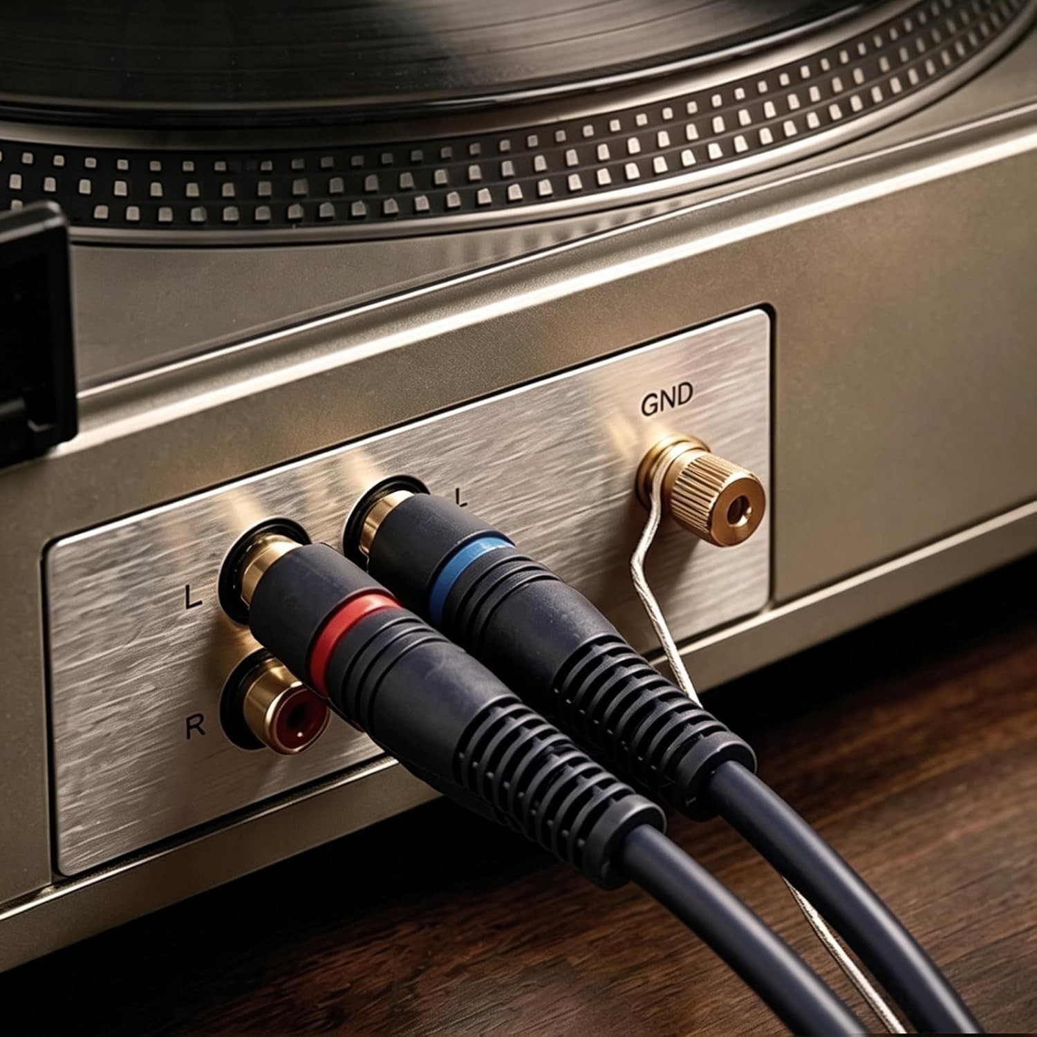 High-Fidelity 6FT RCA Audio Cable for Turntables & Record Players – Tangle-Free