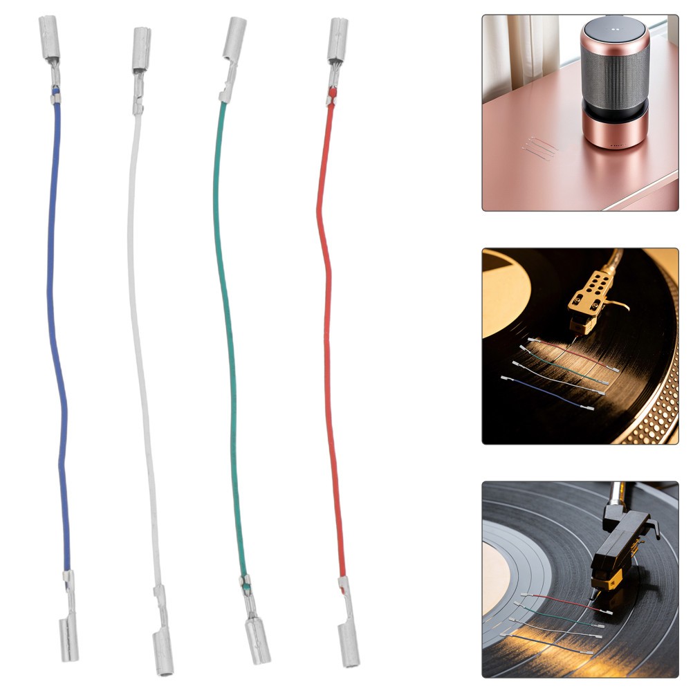4Pcs Reusable Turntable Cartridge Phono Cables Copper PVC Vinyl Player Wires