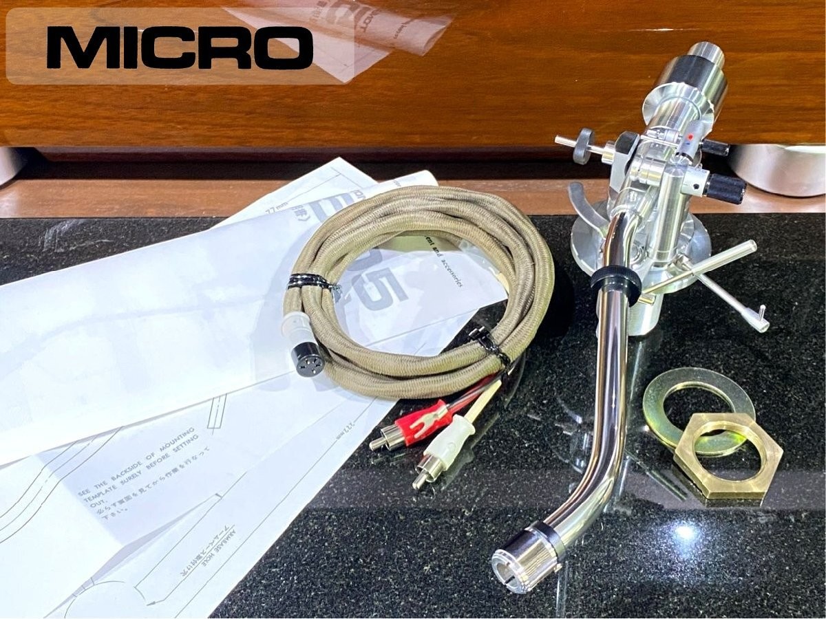 MICRO Seiki MA-505 Dynamic Balance Tonearm Micro Cable Refilled Tested