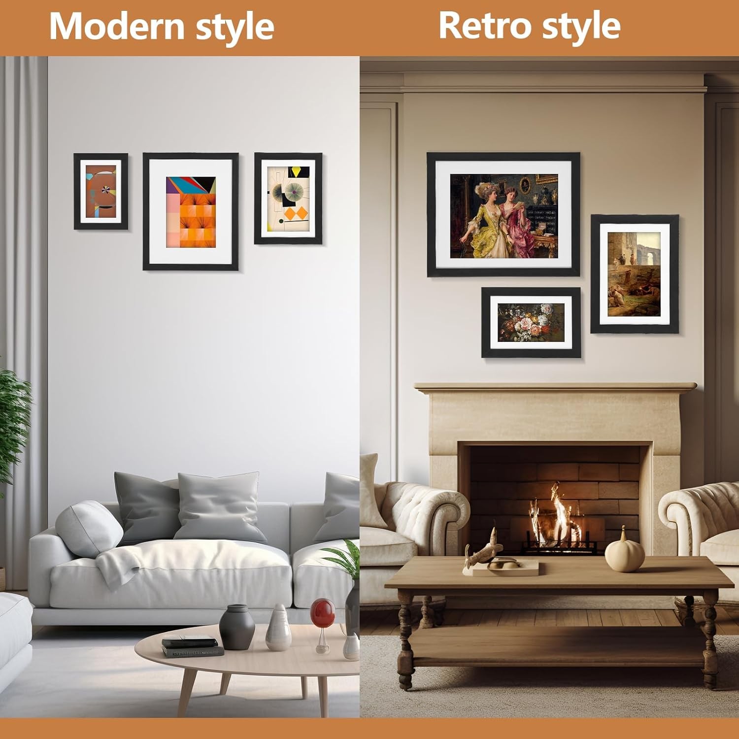TWING 10 Pack Picture Frames Collage Wall Decor, Gallery mix size, Black