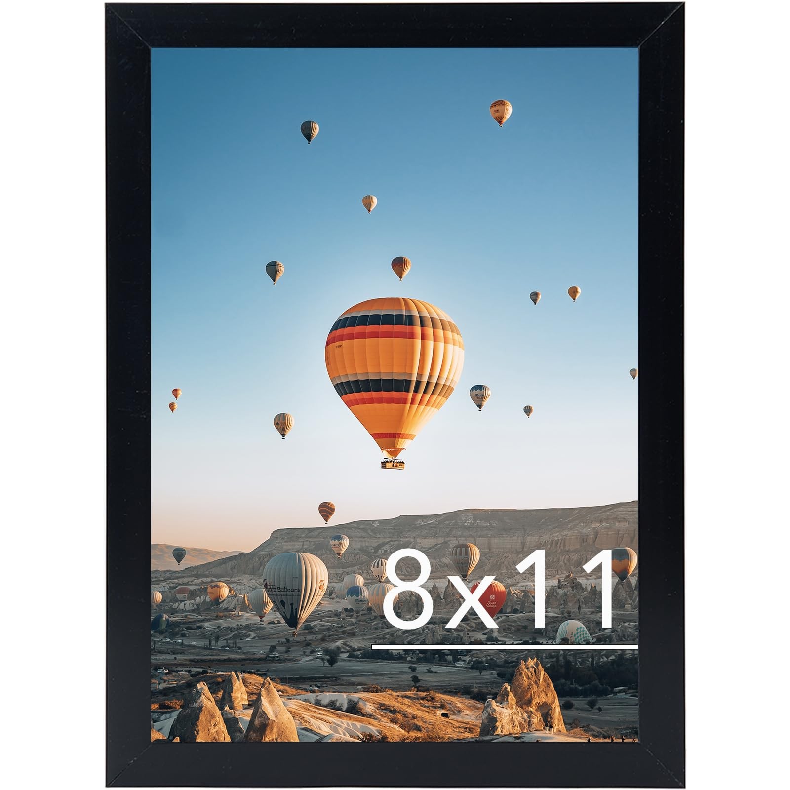 JCJMY 8×11 Picture Frame Black for Wall Hanging or Tabletop- inch,