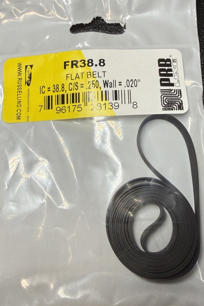 FR38.8 TURNTABLE BELT TOP QUALITY BY PRB LINE/RUSSELL INDUSTRIES!!! FREEBIE!!!