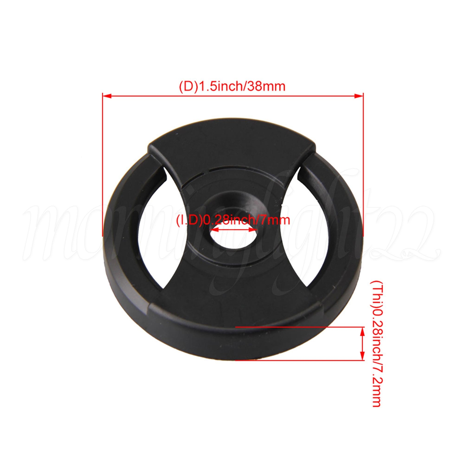 38×7.2x7mm Black Plastic Record Adapter Snap In Inserts for 7″ 45rpm Record