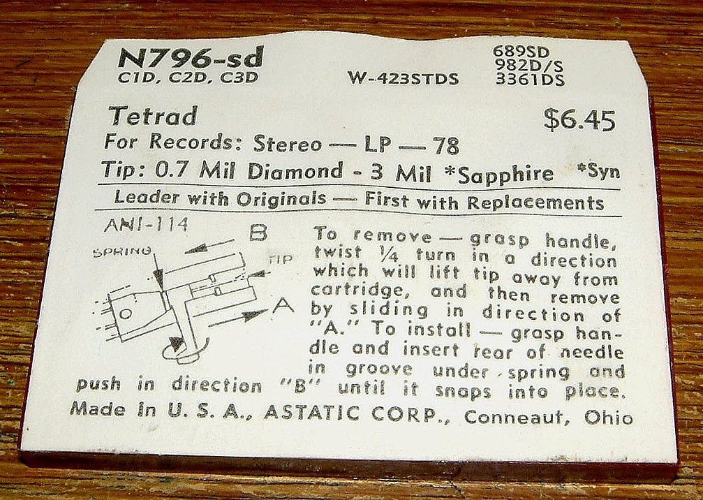 Stereo Turntable Needle N796-sd for Tetrad C1 C2D C3D EV3361 W-423STDS M853-DS73