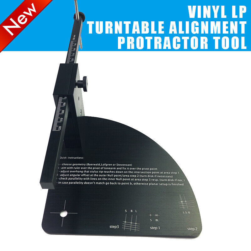 Vinyl LP Turntable Alignment Protractor For Phono Record Cartridge Stylus NEWvn