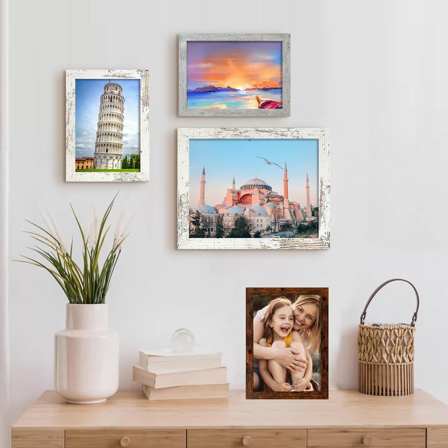 LUCKYLIFE 8×10 Picture Frame Light Gray Woodgrain 8×10,