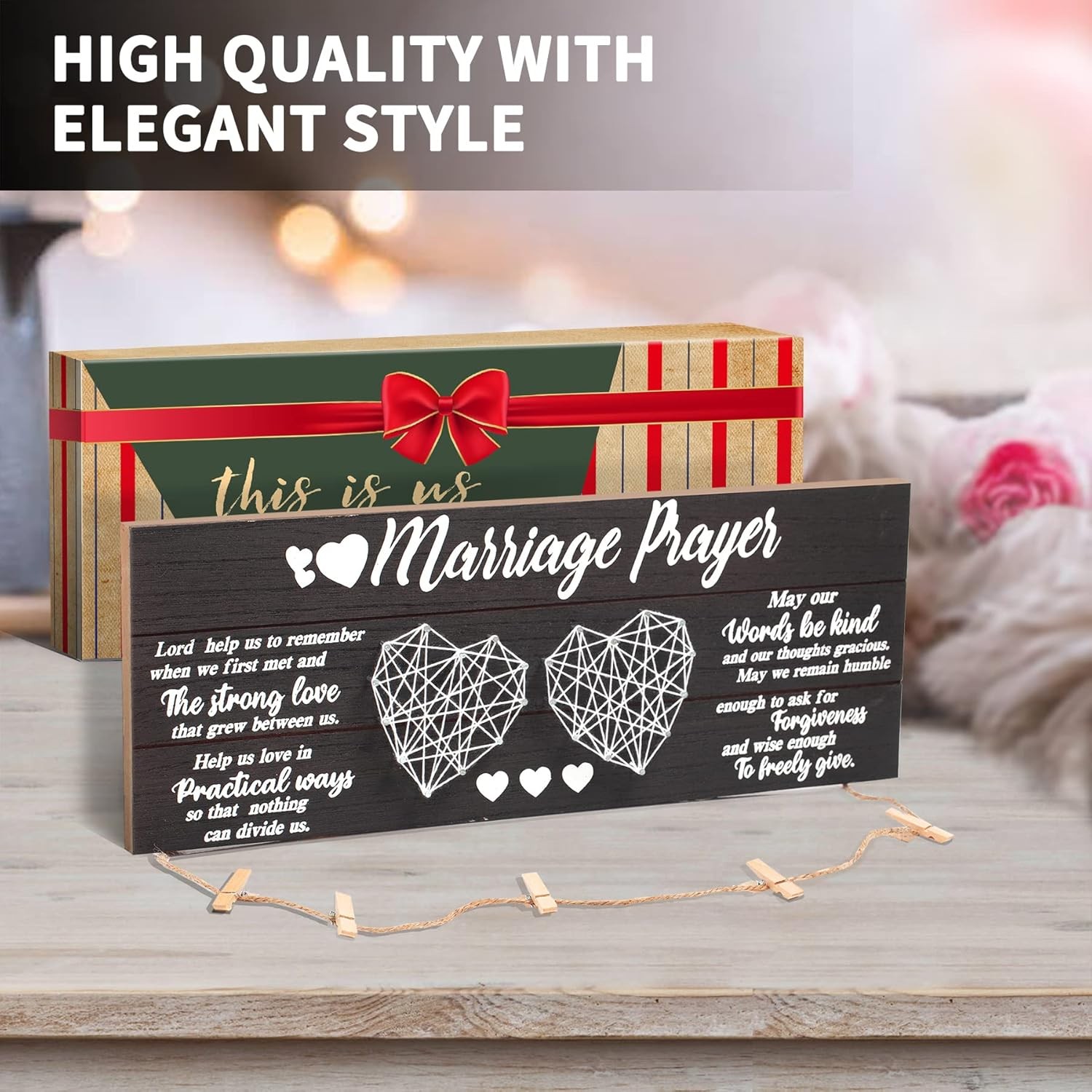 Wedding Gifts Bridal Shower for Bride and Groom Engagement Brown, White